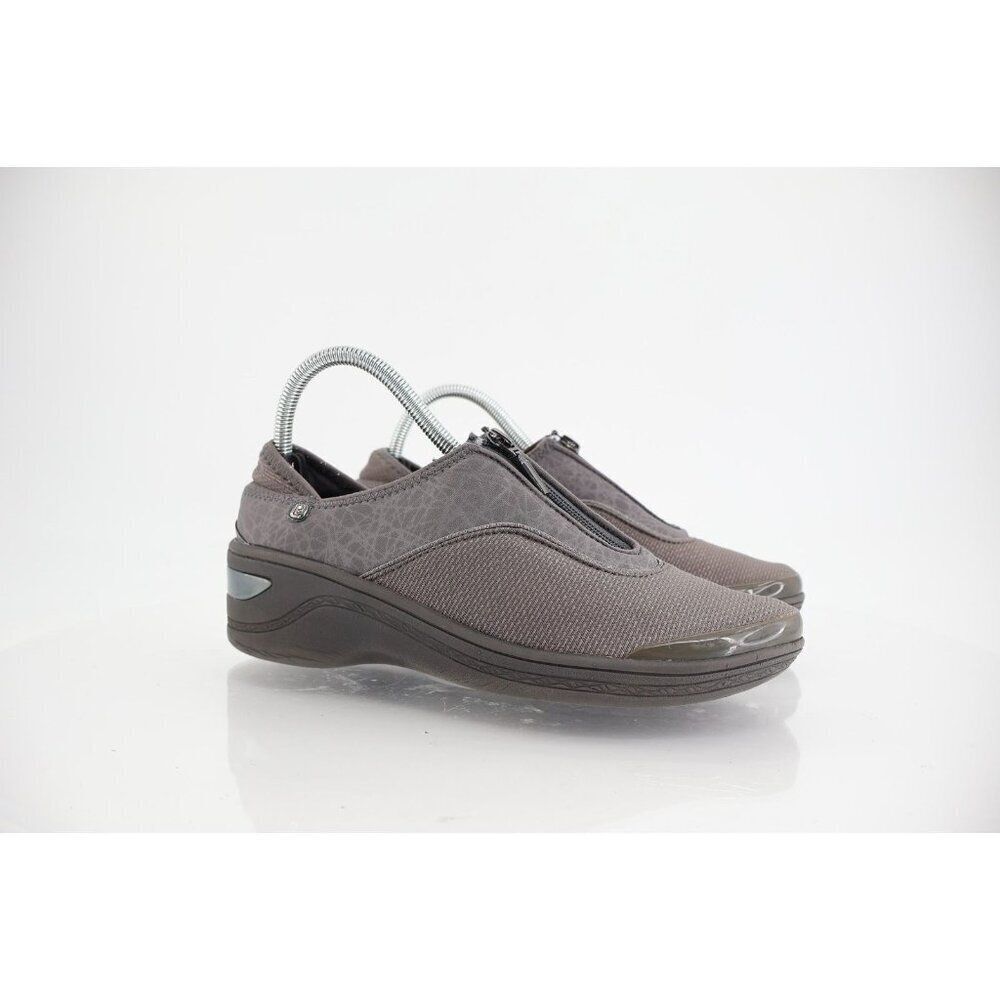 Bzees Women's Niche Slip On Sz 8.5 Sport Flat Shoe Sneaker Gray Fabric Stretch